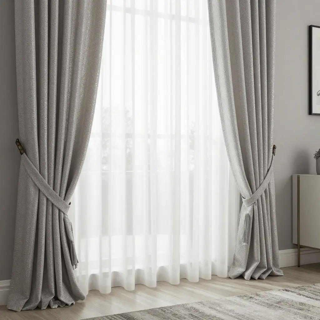 Cortinas de lujo en sala moderna